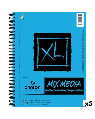 Canson XL Mix Media - Zeichenblock Weiß A4, 5er Pack 30 Blatt, 300 g/m²
