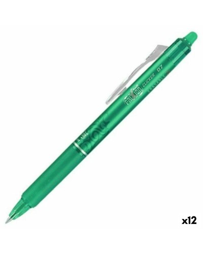 Pilot Frixion Clicker, Penna a Inchiostro Cancellabile Verde, Punta 0,4 mm (12 Confezione)