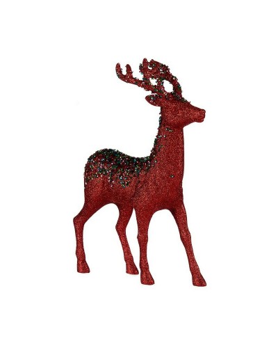 Renne de Noël Décorative en Plastique, 15 x 45 x 30 cm, Rouge, Bleu, Fuchsia
