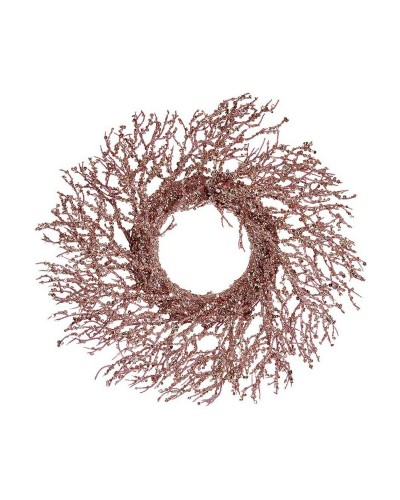 Ghirlanda di Natale Ramo Rosa Dorato in Plastica [Dimensioni] per Decorazioni Festive