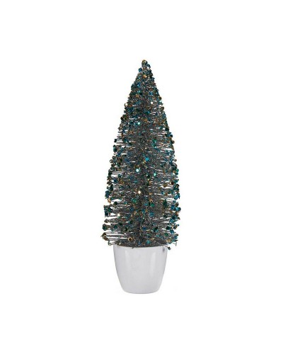 Kerstboom Medium 10 x 33 x 10 cm Blauw Gouden Plastic