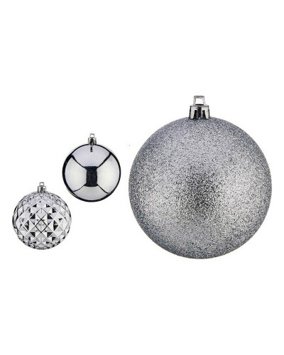 Bolas para Árbol de Navidad Plateadas de 8 cm - Paquete de 3 - PVC
