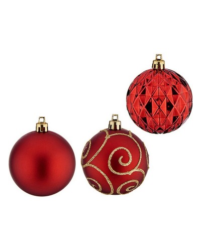 Palle di Natale Rosse in PVC da 6 cm, Confezione da 6
