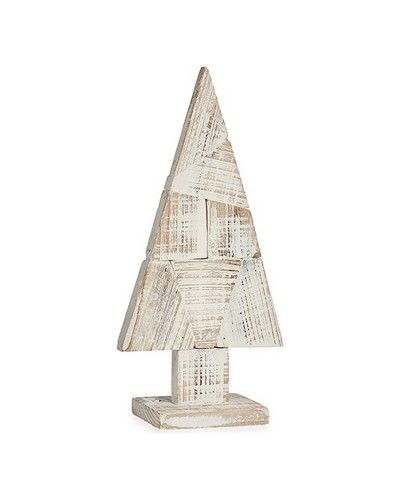 Arbre de Noël en Bois Blanc Naturel | 9 x 41,5 x 20 cm | Décoration Festive

