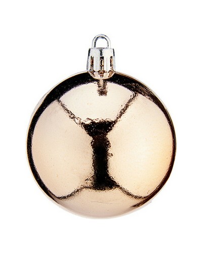 Boules de Noël de 6 cm, Champagne, PVC (24 pièces)
