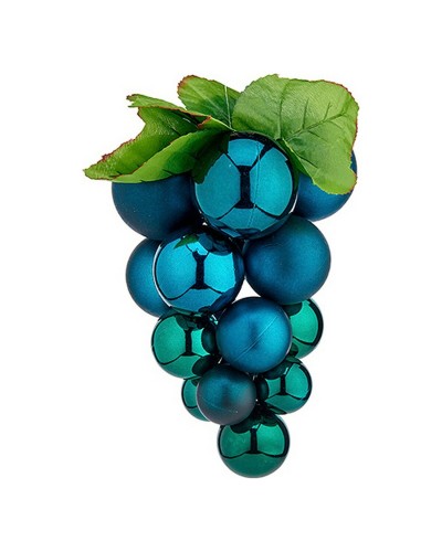Joulupallo Viinirypäleet Pieni Sininen Muovinen 14 x 14 x 25 cm