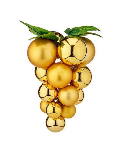 Kerstbal Druiven Gouden Plastic 18 x 18 x 28 cm