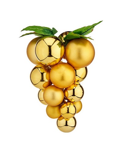 Goldene Deko-Weintraube aus Kunststoff für Weihnachten
