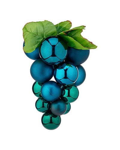 Blaue Weihnachtskugel in Traubenform aus Kunststoff für festliche Dekorationen
