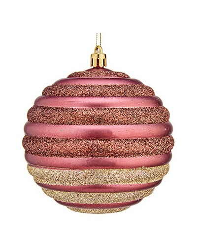 Pink Christmas Ball 6 Pieces Ø 10 cm in Plastic
