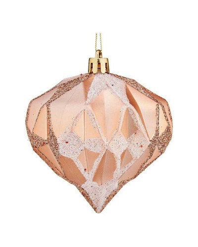 'Christmas Tree Baubles Diamond 8 cm, 6 Units in Copper, Plastic'
