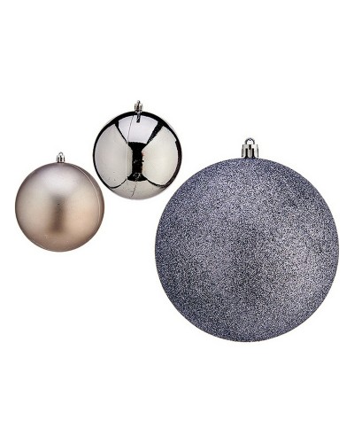 Palle di Natale Argentate | Ø 12 cm | Set da 6 | Plastica | Decorazioni Festive