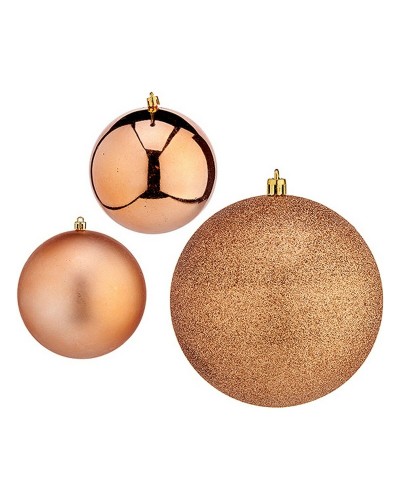 Weihnachtskugeln Kupfer Ø 10 cm - 6er-Set aus Kunststoff
