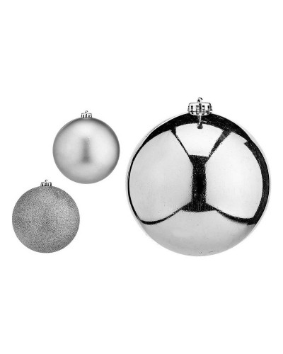 Bolas de Navidad Plateadas 15 cm 6 Unidades Plástico
