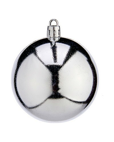 Kerstballen Ø 7 cm 12 Stuks Zilverkleurig Plastic