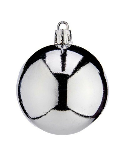 Bolas de Navidad Plateadas Ø 6 cm - Set de 24 en Plástico para Decoraciones Festivas
