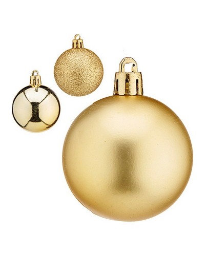 Goldene Weihnachtskugel 5 cm, Kunststoff, Ideal zum Schmücken des Weihnachtsbaums.

