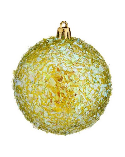 Green Christmas Balls Ø 8 cm, Set of 6 in Plastic
