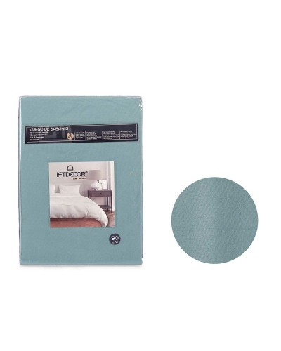 Green Cotton Single Bed Sheets: Bedspread, Sheet and Pillowcase - 3 Piece Set
