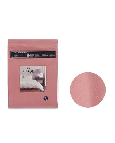 Juego de Sábanas Individuales Rosa de 3 Piezas: Suavidad y Estilo para Noches Serenas.
