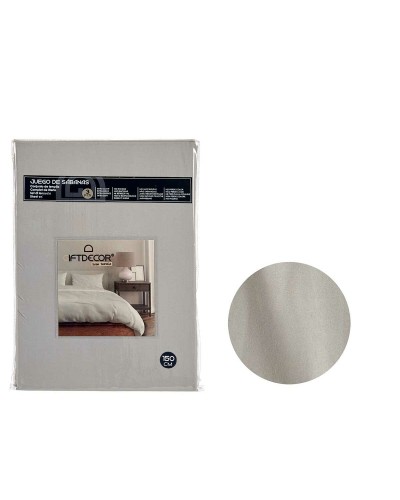 Set di Lenzuola Grigio Matrimoniale 3 Pezzi