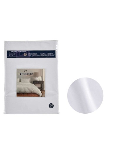 Sábanas Ala francesa de percal de algodón blanco 3 piezas | Dimensiones personalizables
