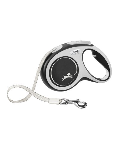 Flexi New Comfort Retractable Leash, 5 m, Size M, Black
