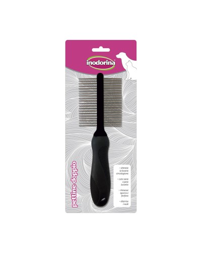 Cepillo para Perros Inodorina Negro: Elimina pelos y olores
