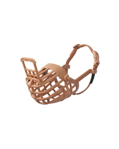 Muselière Company of Animals en cuir marron pour chiens de taille moyenne.
