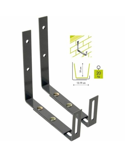 Garden ID Wall Hook Black: Balcony Pot Hanging Bracket
