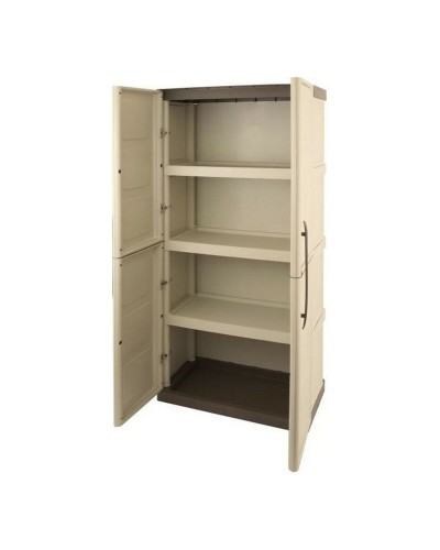 Armoire Beige Grise en Résine TOOD - 70 x 39 x 165 cm, 60 Kg
