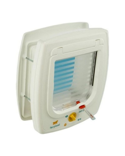 Ferplast Swing 7 Cat Flap - White Plastic for Safe Feline Passage
