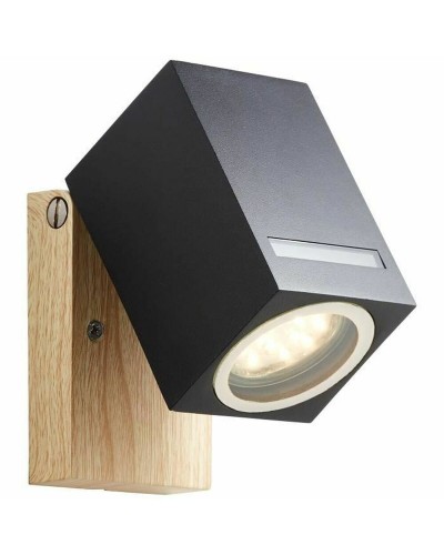 Wandlamp Brilliant Galeni Zwart Natuurlijk Metaal Kristal 20 W GU10