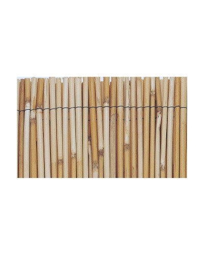 Valla de jardín EDM de bambú marrón, 1 x 5 m, para privacidad y decoración.
