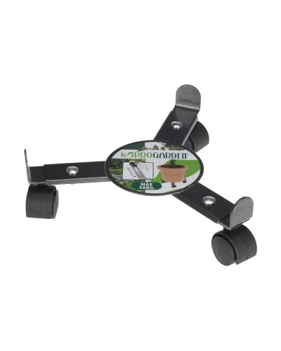 Supporto da 30 cm Regolabile per Vasi con Ruote Grigio Metallo - Sposta Piante in Vaso Facilmente