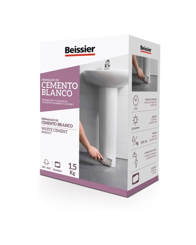 Beissier Cemento Rápido Blanco para Reparaciones, 1,5 Kg

