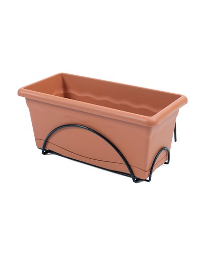 Maceta de Balcón Plastiken Terracota, Polipropileno, 40 x 24 cm, para Plantas y Flores.
