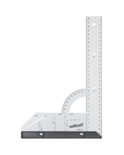 Rätvinklig linjal Wolfcraft 5205000 Stål (200 x 300 mm)