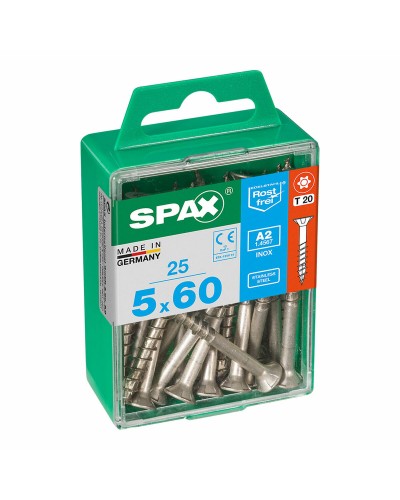 SPAX Flat Head Wood Screws - 5 mm x 60 mm - Pack
