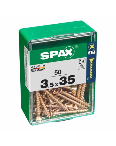 Låda med skruvar SPAX Träskruv Platt huvud (3,5 x 35 mm)