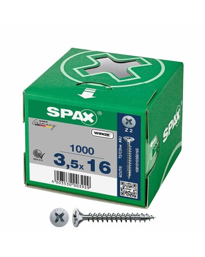 Viti SPAX Wirox Z2 Testa Piatta 3,5 x 16 mm, 1000 Pezzi