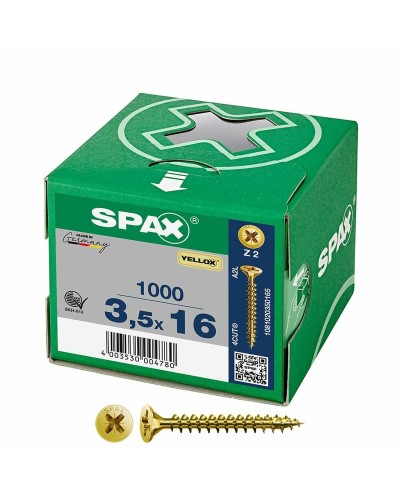 Scatola a viti SPAX Yellox Z2 Testa piatta 3,5 x 16 mm 1000 Unidades