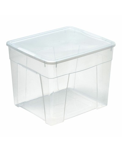 Boîte de Rangement Mondex Space Box 4h Transparente, 34,5L pour Organisation et Stockage
