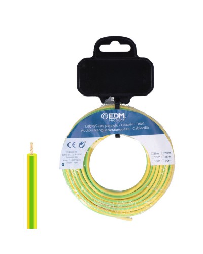 Single-line elektrische kabel EDM 28581 Tweekleurig 15 m h07z1-k