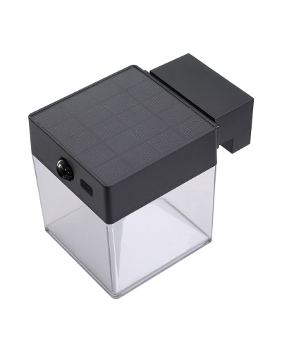 Aplique Solar EDM 31831 Negro en Policarbonato ABS de 4W y 500lm, Regulable entre 3000K-5000K

