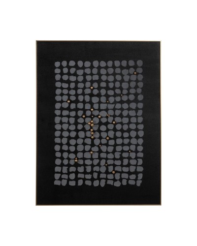 Tableau Abstrait Noir Gris Grande Taille (90 x 120 cm) pour Décoration Moderne

