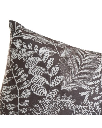 Cushion EDÉN White Dark grey Printed Velvet 45 x 8 x 45 cm