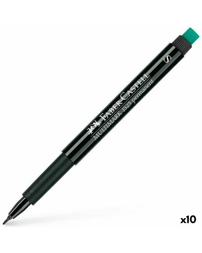 Permanente markeerstift Faber-Castell Multimark 1523 S Zwart (10 Stuks)