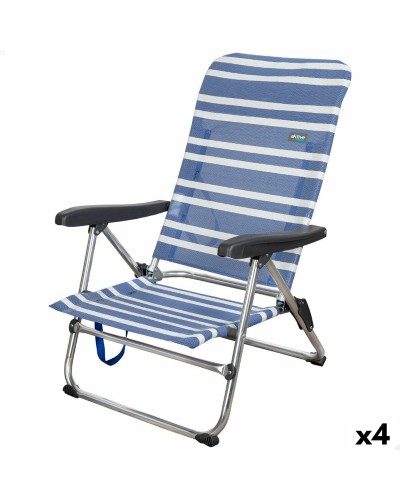 Vouwbare Stoel Aktive Mykonos Gestreept 47 x 85 x 50 cm (4 Stuks)