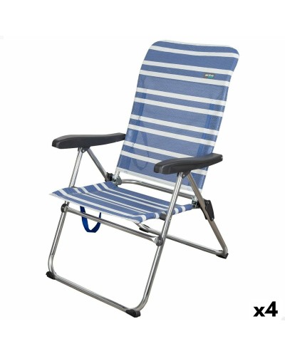 Silla de Playa Aktive Mykonos Azul, 4 Unidades, 47 x 93 x 63 cm
